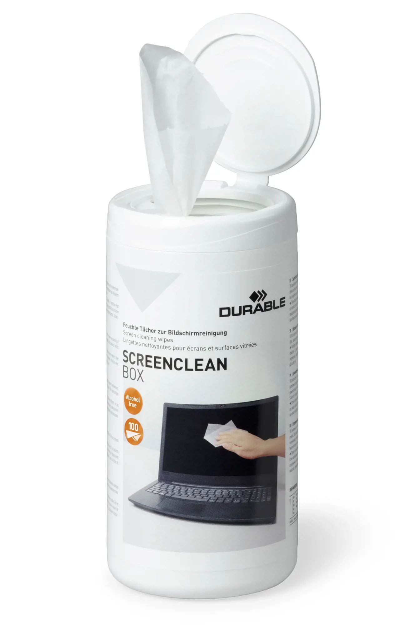 Servetėlės kompiuterio ekranui valyti DURABLE Screenclean, 100 vnt., šlapios