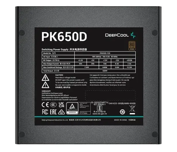 Maitinimo blokas Deepcool R-PK650D-FA0B-JGEU, 650 W, 80 PLUS Bronze