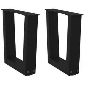 Kavos staliuko kojelės, V formos, 2 vnt., juodos, 40x(30-31,3) cm, plienas