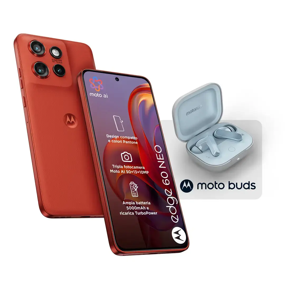 Motorola edge 60 neo + Moto Buds PG38C05749 16.1 cm (6.36") Dual SIM Android 15 5G USB Type-C 8 GB 256 GB 5200 mAh Red