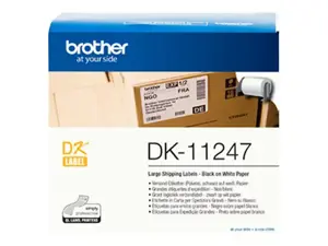 Brother DK-11247, juoda ant balto, 180 vnt., DK, juoda, balta, tiesioginis terminis, Brother