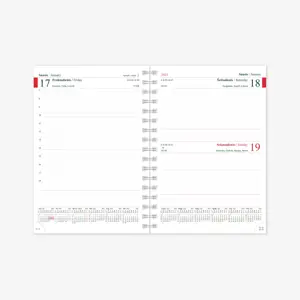 Kalendorius MANAGER Spirex Day 2026, A5, PU FLEX, šviesiai pilkos sp.