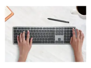 DELL KB700, pilno dydžio (100%), "Bluetooth", QWERTY, pilka