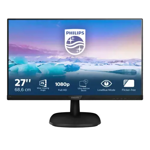 Monitorius Philips V Line Full HD LCD monitor 273V7QJAB/00, 68.6 cm (27"), 1920 x 1080 pixels, Full HD, LED, 4 ms, Black