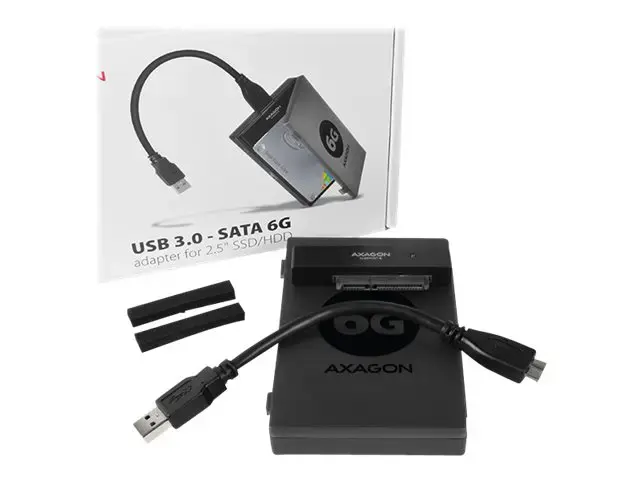 AXAGON ADSA-1S6 USB3.0 - SATA 6G UASP HDD išorinis adapteris su dėklu