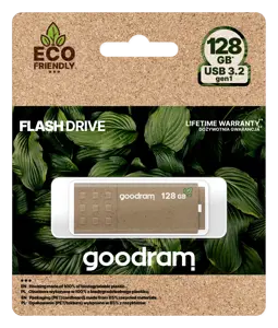 "Goodram UME3 Eco Friendly", 128 GB, A tipo USB, 3.2 Gen 1 (3.1 Gen 1), 60 MB/s, dangtelis, rudos spalvos