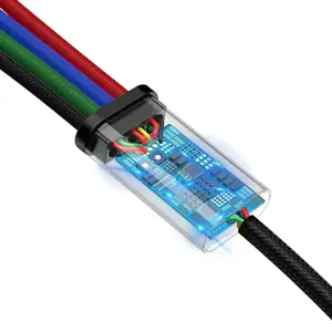 Baseus 2x Lightning | USB Type C | micro USB nylon braided cable 3.5A 1.2m black (CA1T4-A01)