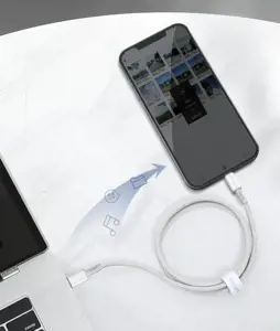 "Baseus" didelio tankio pintas greitojo įkrovimo duomenų kabelis nuo C tipo iki "Lightning PD" 20 W 1 m baltas (baltas)