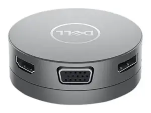 DELL USB-C mobilusis adapteris - DA310, laidinis, USB 3.2 Gen 2 (3.1 Gen 2) Type-C, 10,100,1000 Mbps, sidabrinis, 3840 x 2160 pikselių, 1920 x 1080 pikselių
