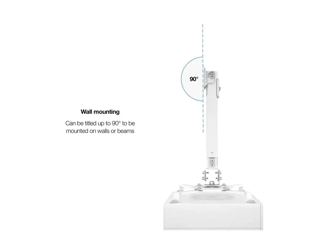 "Multibrackets M" universalus projektoriaus lubinis laikiklis I, lubinis, 5 kg, baltas, rankinis, 150-630 mm, 360°