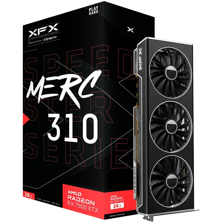 Vaizdo plokštė XFX Radeon RX 7900 XTX 24 GB, GDDR6 SDRAM, 384 bitai, RX-79XMERCB9