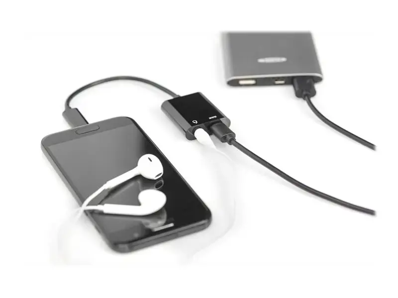 ASSMANN USB Type-C Splitter cable type C - 3.5mm+type C M/F/F 0.2m Gen2 5A 10GB Vers. 3.1 CE bl Version 3.1 CE bl