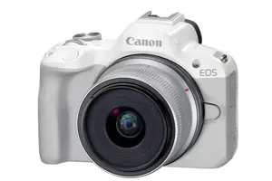 "Canon EOS R50", baltas + RF-S 18-45mm F4.5-6.3 IS STM rinkinys, 24,2 MP, 6000 x 4000 taškų, CMOS, 4K Ultra HD, jutiklinis ekranas, baltas