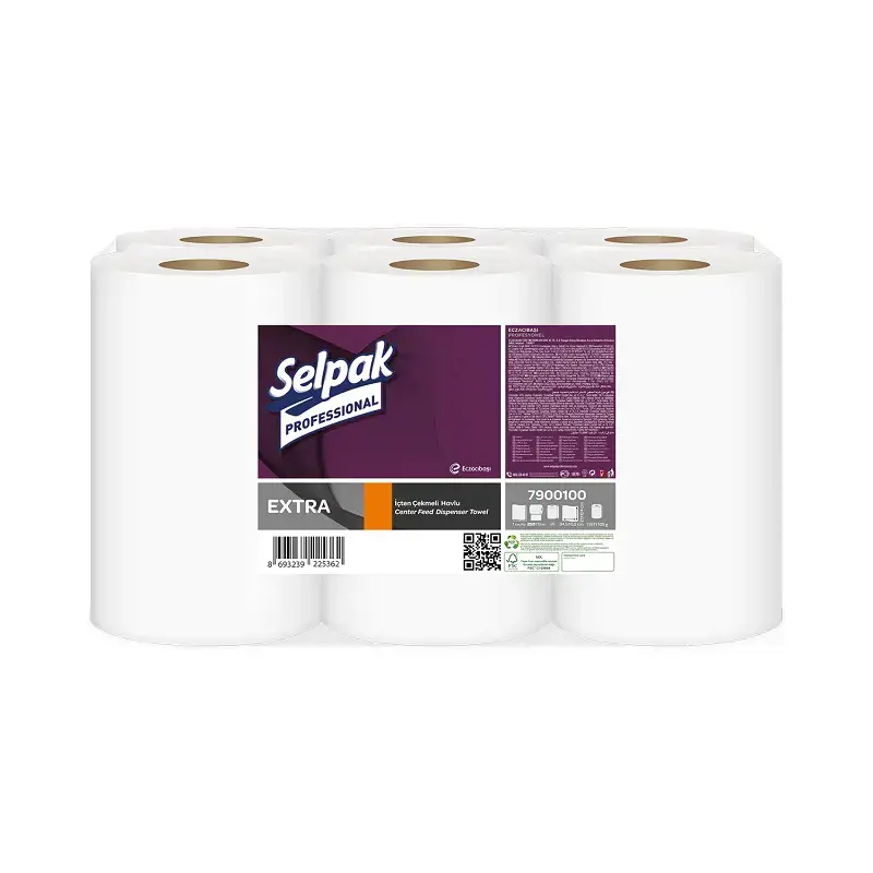 Popierinis rankšluostis SELPAK, Professional Extra Center Feed Dispenser, 1 sluoksnis, 250 m