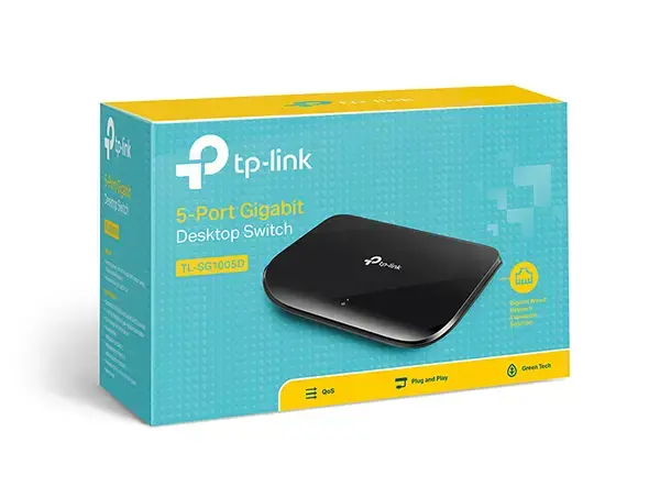 "TP-Link" 5 prievadų gigabitinio stalinio tinklo komutatorius, nevaldomas, Gigabit Ethernet (10/100/1000), dvipusis duomenų perdavimas
