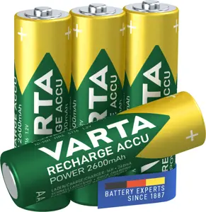 Varta RECHARGE ACCU Power AA, Įkraunama baterija, AA, nikelio-metalo hidrido (NiMH), 1,2 V, 4 vnt.,…