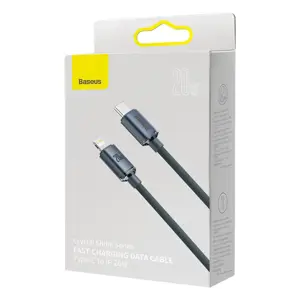 Baseus Crystal kabelis USB-C to Lightning 20W PD 2m juodas
