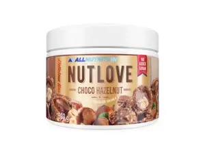 Šokoladinis kremas NUTLOVE ALLNUTRITION su lazdyno riešutais, 0,5 kg
