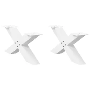 kavos staliuko kojelės X formos 2 vnt Baltos 70x(30-31) cm