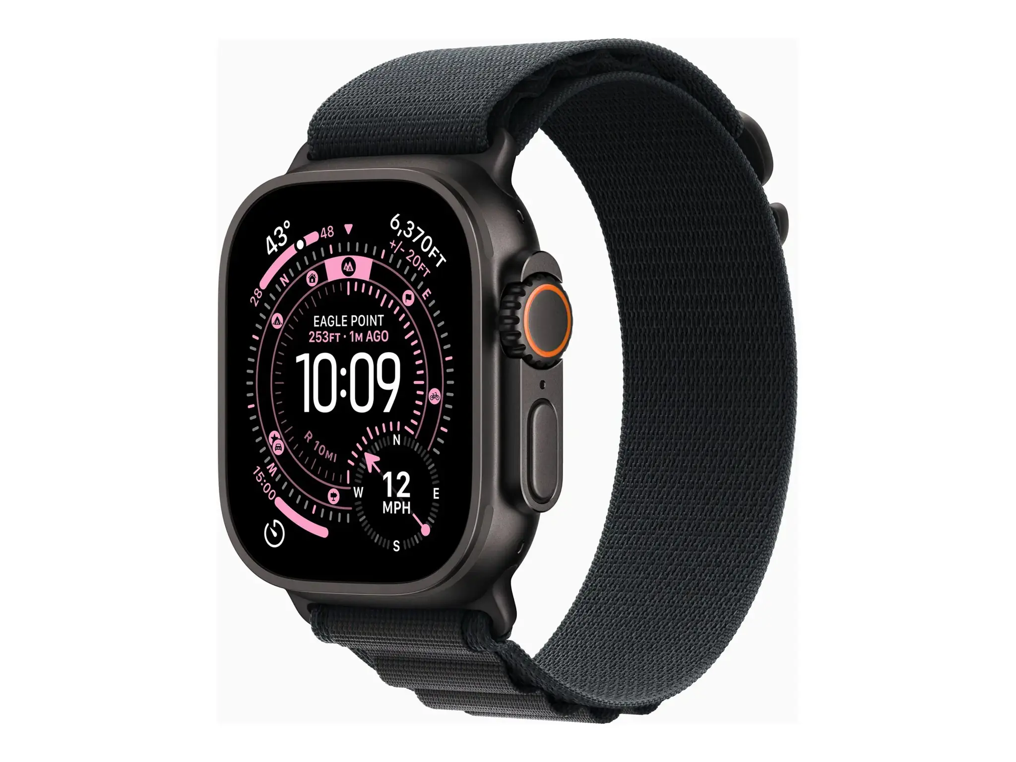 Apple Watch Ultra 3 GPS + Cellular 49mm Black Titanium Case with Black Alpine Loop - Medium | Apple