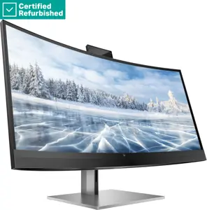 RENEW SILVER HP Z34c G3 Curved Charging Monitor - 34" 3440x1440 WQHD 350-nit 60Hz AG, Curved, IPS, USB-C(100W)/HDMI/DisplayPort, 4x USB-A, speakers, 5MP webcam, RJ-45 LAN, height adjustable/tilt/swivel, 1 years