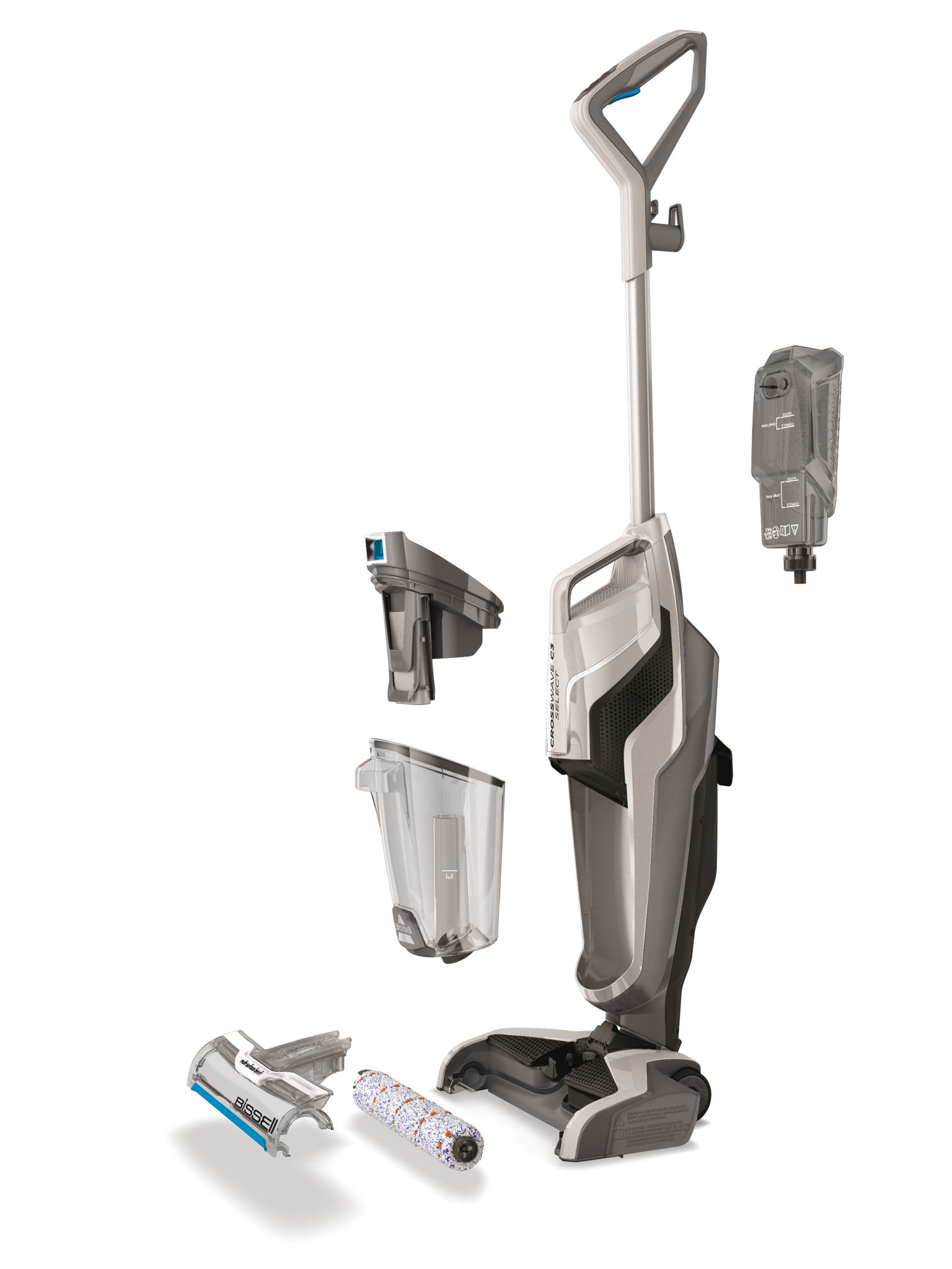 "Bissell" dulkių siurblys "CrossWave C3 Select Corded", veikiantis su laidu, rankinis kotas, skalbimo funkcija, juodas/titaninis/mėlynas, 24 mėn. garantija