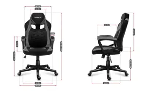 Huzaro FORCE 2.5 GREY MESH Žaidimų fotelis Tinklinė sėdynė Juoda, pilka