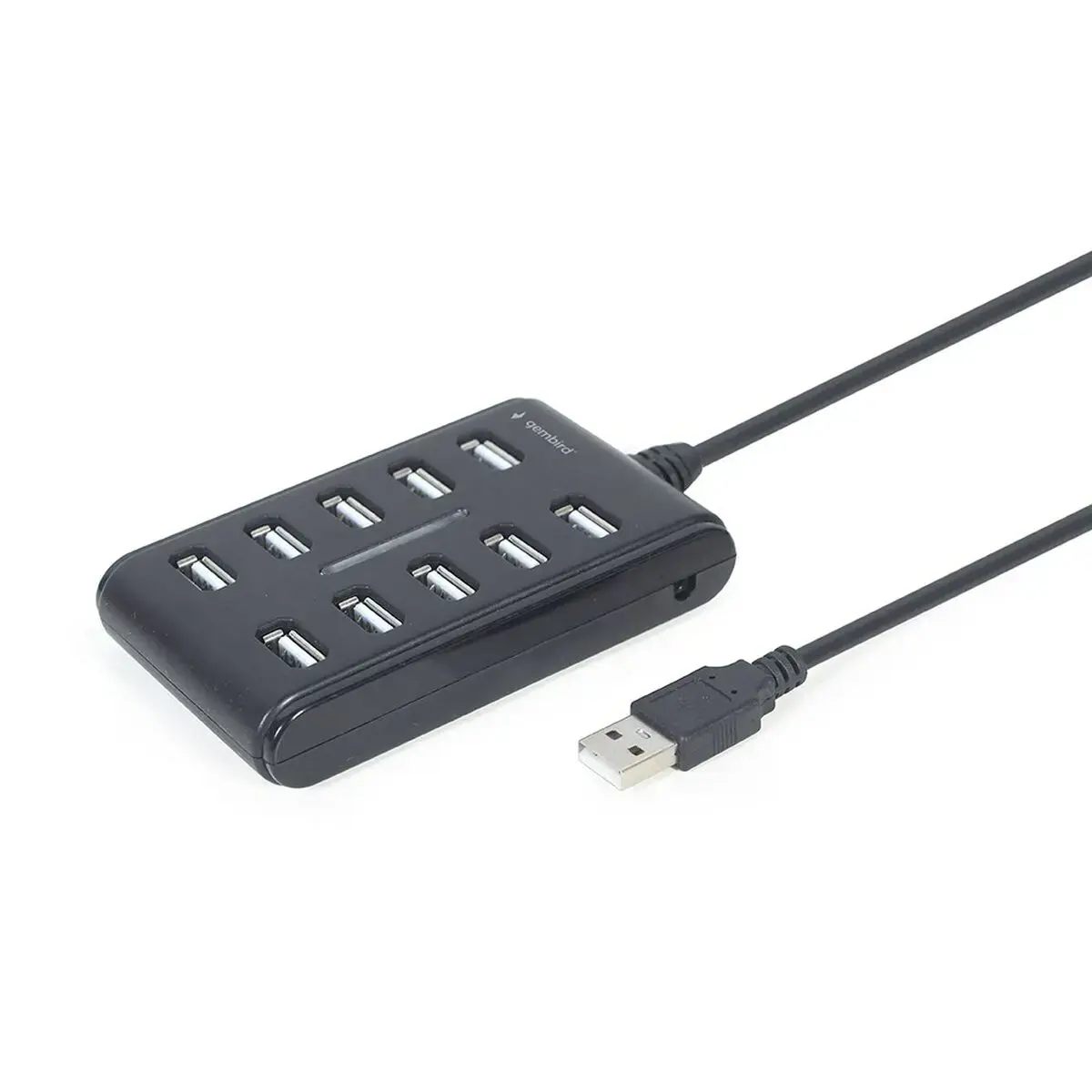 GEMBIRD 10 prievadų USB 2.0 šakotuvas, juodas