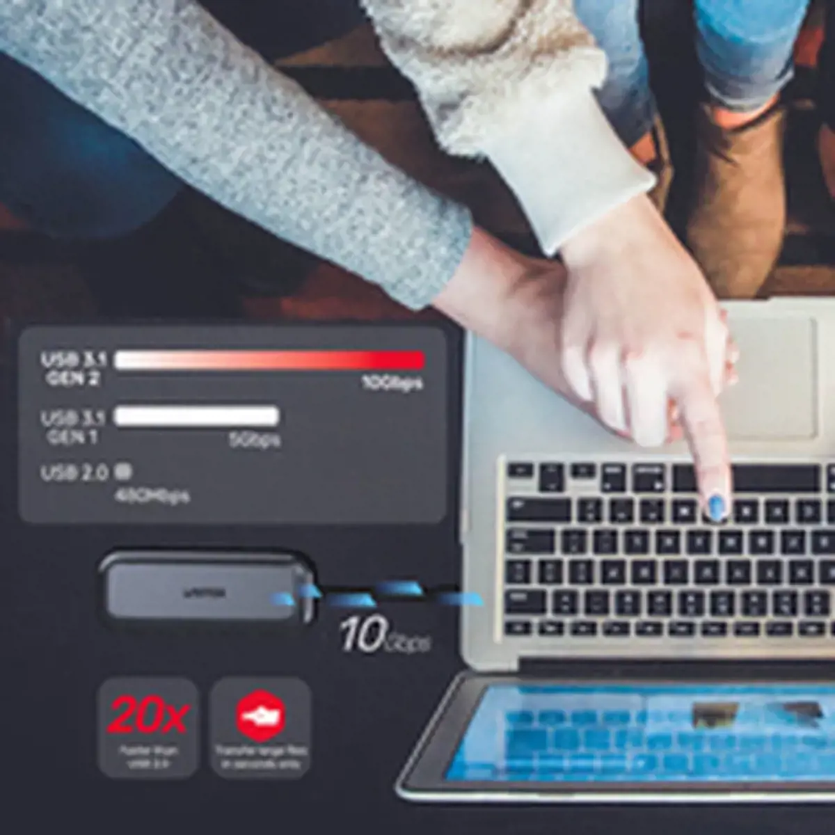 UNITEK saugykla HUB USB-C DISC M.2 HDMI 2.0 PD 100W D1046A