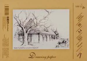 Braižybos ir piešimo popierius SMLT A4, 160 g/m2, 20 lapų, klijuotas