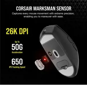 CORSAIR KATAR Elite belaidė žaidimų pelė juoda 26000 DPI optinė