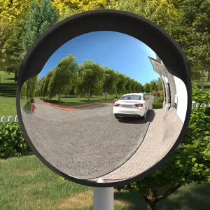 Sferinis lauko/kelio veidrodis, juodas, 60cm, polikarbonatas