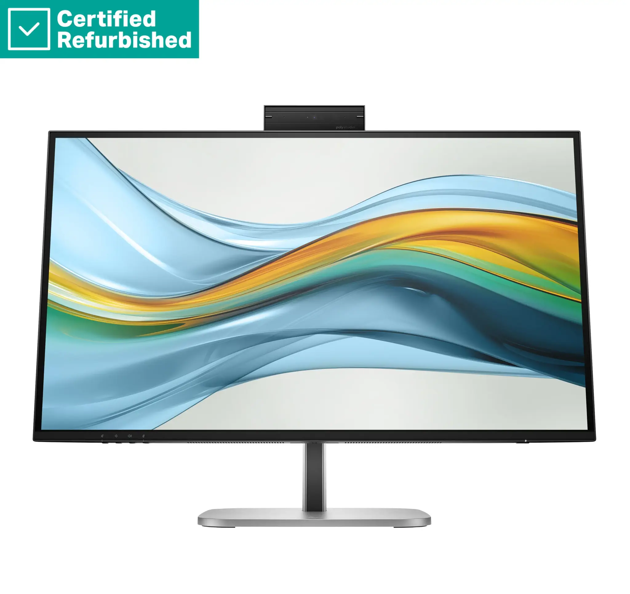 RENEW GOLD HP 527pm Series 5 Pro QHD Conferencing Monitor - 27" 2560x1440 QHD 350-nit 100Hz AG, IPS, USB-C(100W/15W)/HDMI/DP Daisy-Chain, 3x USB-A, speakers, webcam, RJ-45 LAN, height adjust/tilt/swivel/pivot, 1 years (replaces E27m)