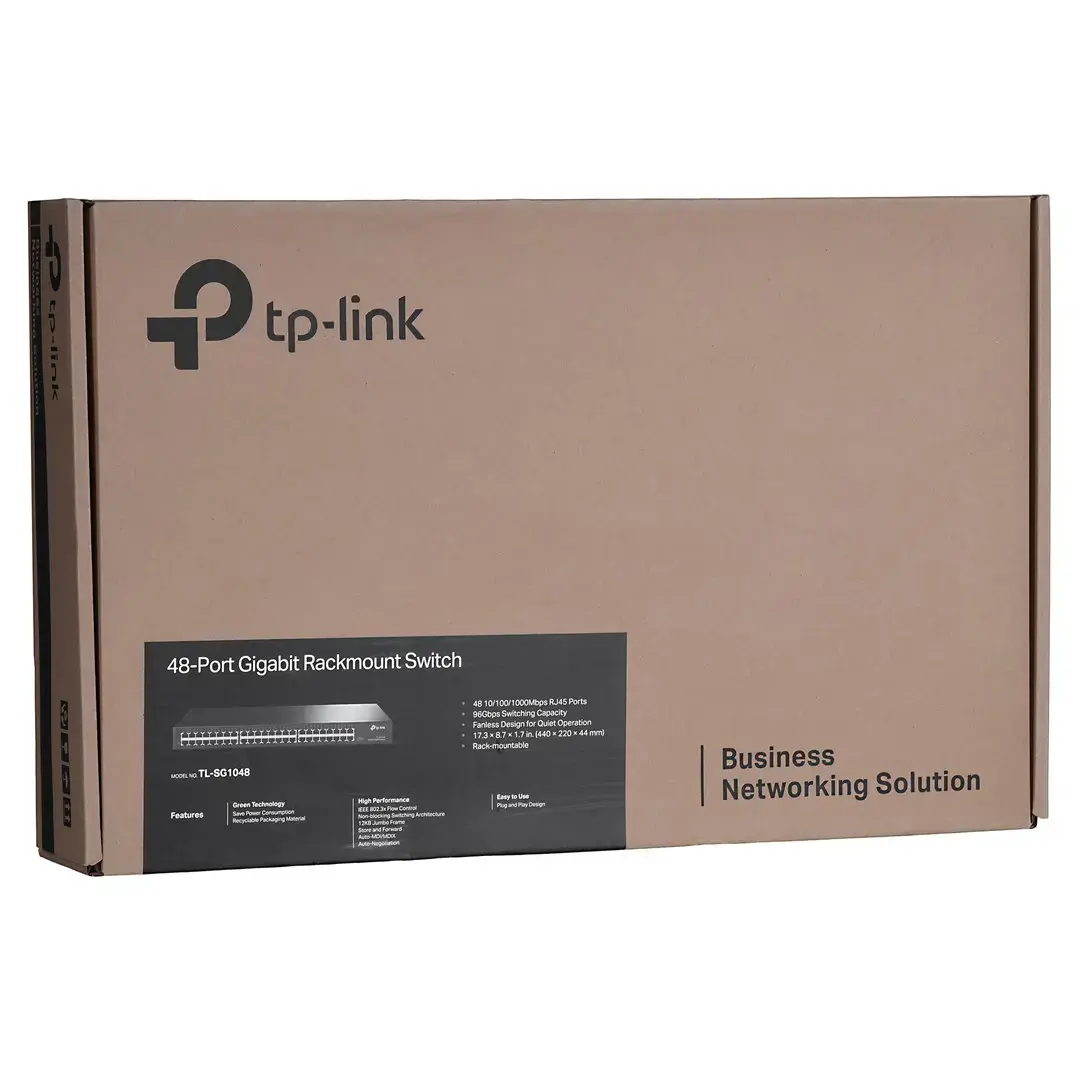 TP-Link TL-SG1048, nevaldomas, Gigabit Ethernet (10/100/1000), montuojamas į stovą, 1U