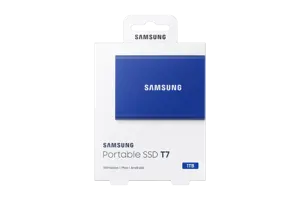 "Samsung" nešiojamasis SSD T7, 1000 GB, C tipo USB, 3.2 Gen 2 (3.1 Gen 2), 1050 MB/s, apsauga nuo slaptažodžio, mėlynas