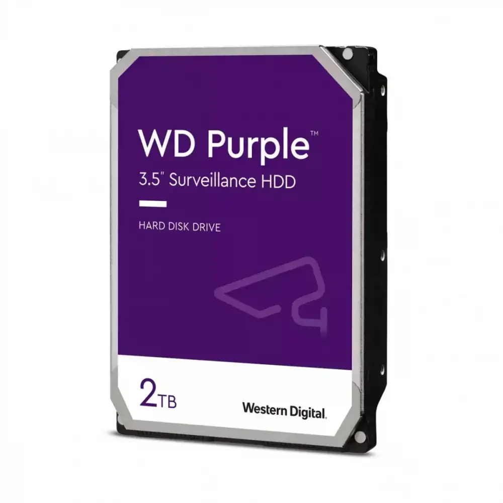 WD Purple 2TB SATA 6Gb/s CE 3,5 colių vidinis kietasis diskas 256 MB spartinančiosios atminties 24x7 urmu