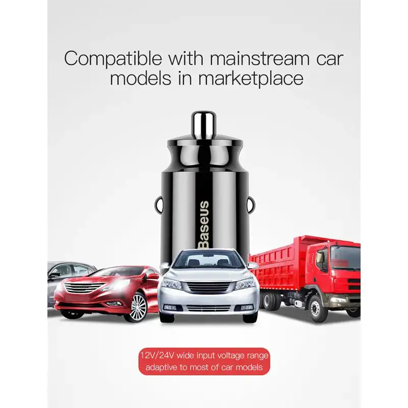 Baseus CCALL-ML01 automobilinis įkroviklis 2x USB | 5V | 3.1A juodas