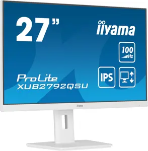 iiyama ProLite XUB2792QSU-W6, 68.6 cm (27"), 2560 x 1440 pixels, Wide Quad HD, LED, 0.4 ms, White