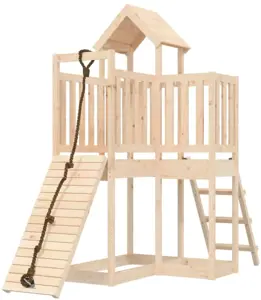 Žaidimų namelis su laipiojimo sienele, pušies medienos masyvas