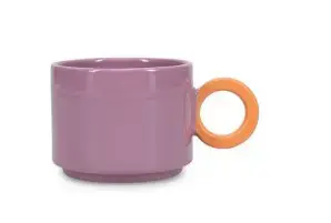 Puodelis Lou, akmens masė, violetinė/oranžinė, 280 ml,  D 8,5 cm, H 6,7 cm, vnt.