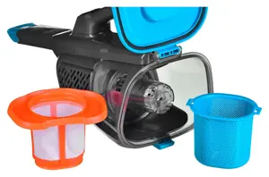 "Black & Decker" BHHV320J rankinis dulkių siurblys Mėlynas, titano spalvos, be maišelio