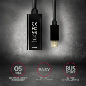 AXAGON RVDM-HI14N Mini DP > HDMI 1.4 adapteris 4K/30Hz