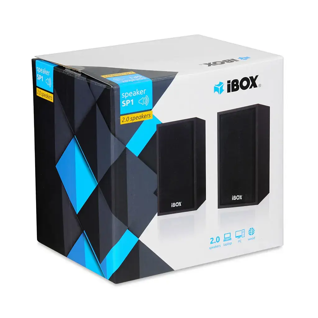 "IBOX IGLSP1B" GARSIAKALBIAI "I-BOX 2.0 SP1" JUODOS SPALVOS
