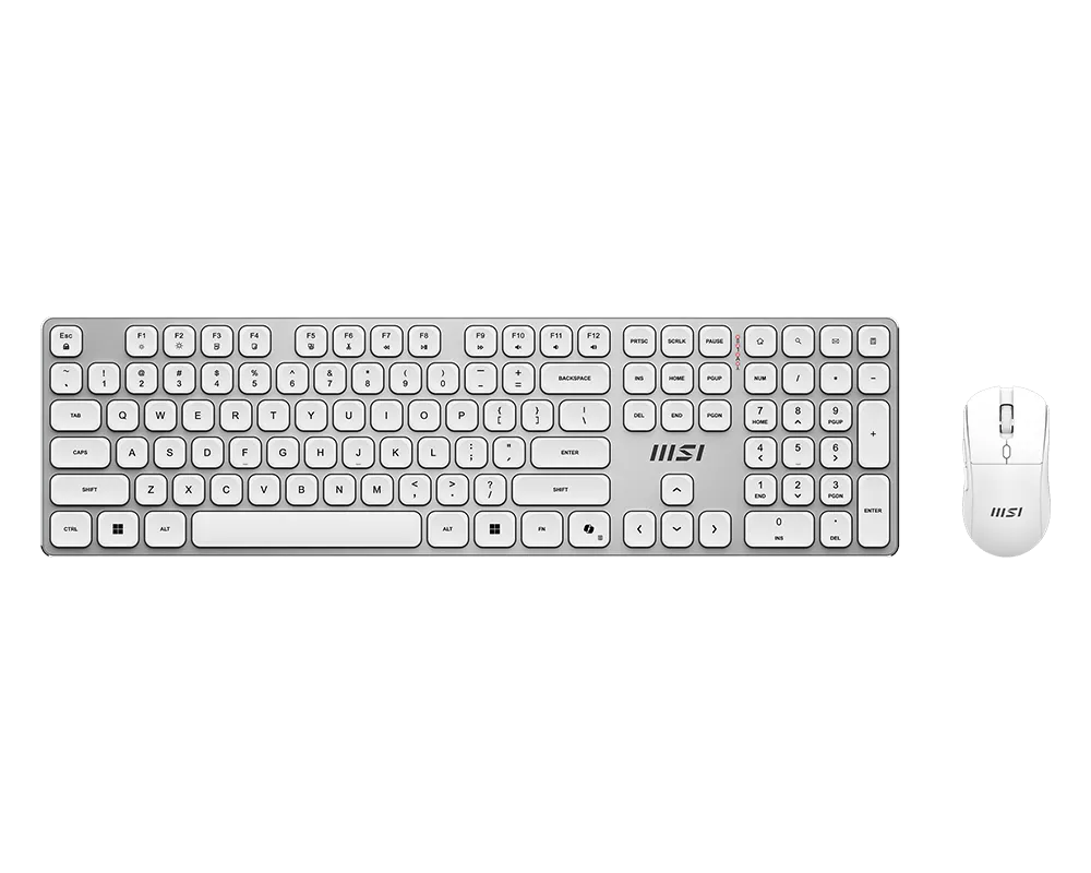 MSI FORGE K210 WIRELESS COMBO WHITE US | Keyboard and Mouse Set | Wireless | Mouse included | US | White