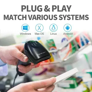 QOLTEC 50866 Brūkšninių kodų skaitytuvas 1D CCD USB juodas