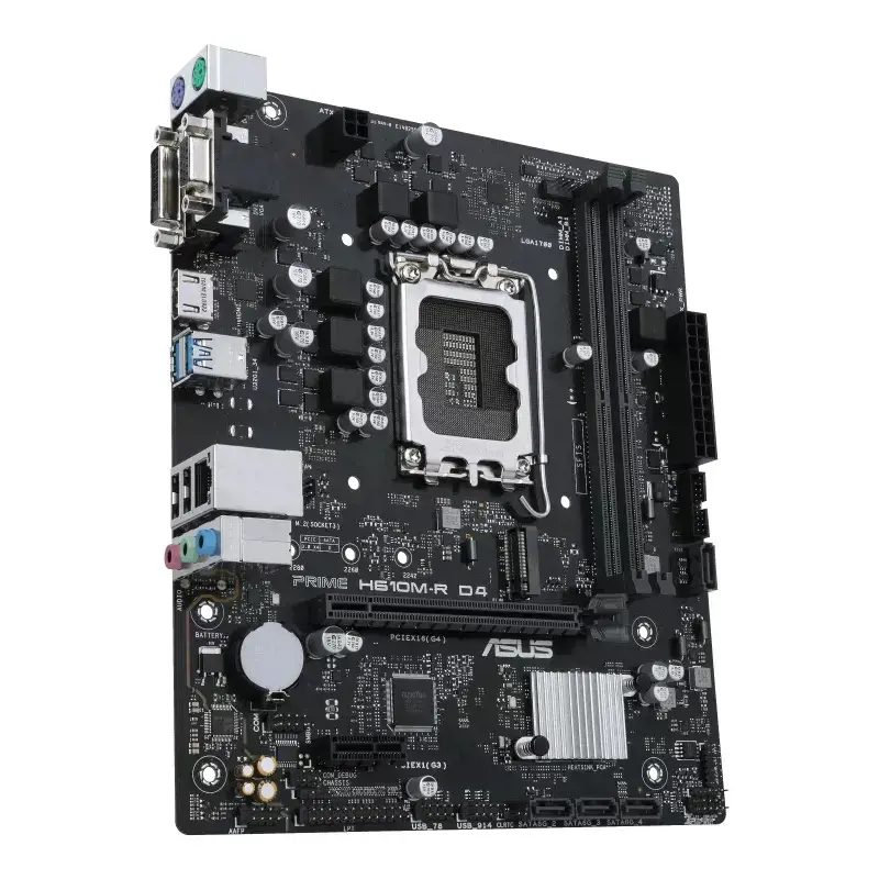 ASUS PRIME H610M-R D4, "Intel", LGA 1700, "Intel® Celeron®", "Intel® Core™ i3", "Intel® Core™ i5", "Intel® Core™ i7", "Intel® Core™ i9", "Intel Pentium G", LGA 1700, DDR4-SDRAM, 64 GB