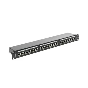LANBERG PPS5-1024-B Lanberg Patch Panel 24 prievadų 1U, kat. 5e, ekranuota, juoda
