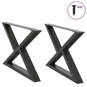 Kavos staliuko kojos, 2 vnt., antracito spalvos, 70x(42-43,3) cm, plienas