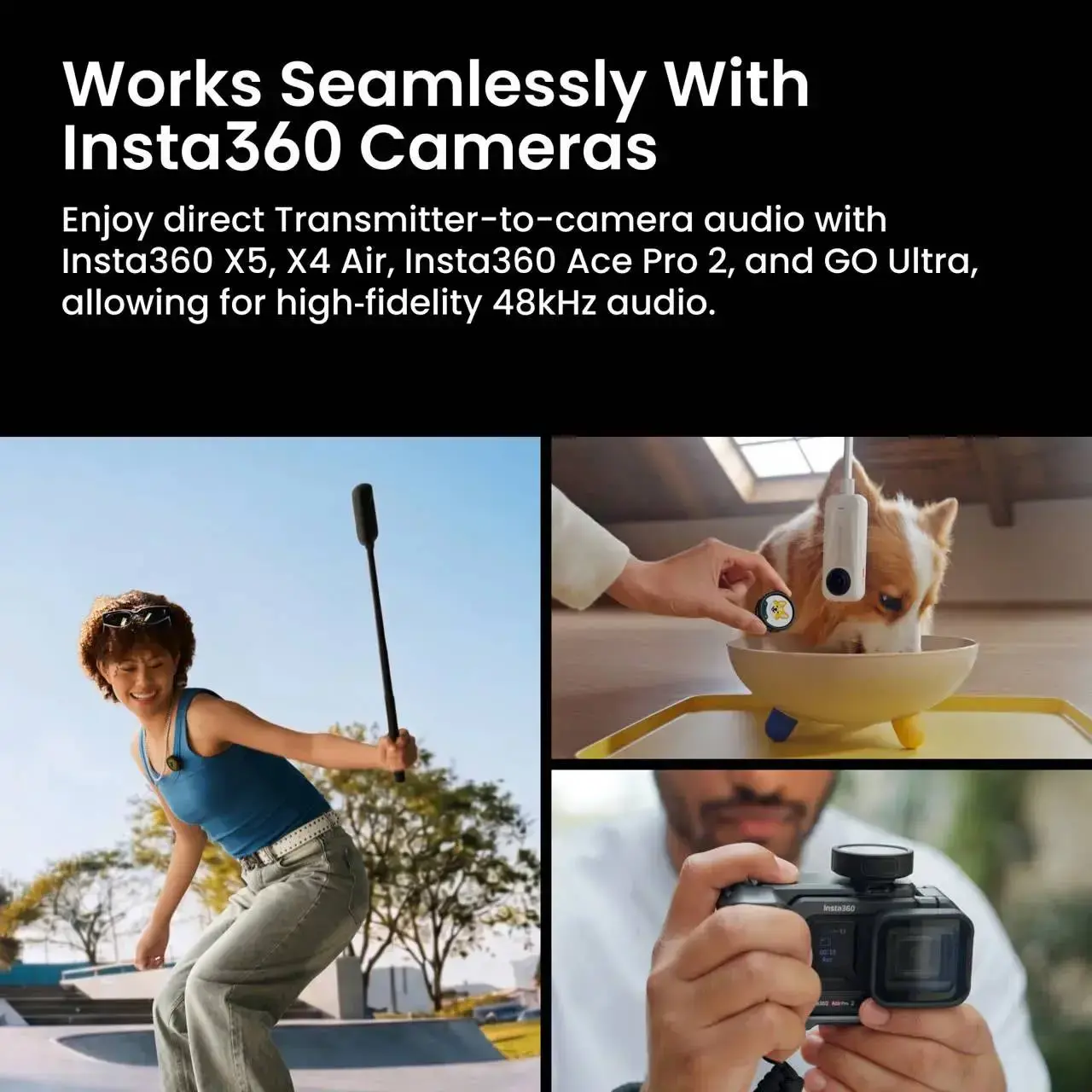 Insta360 Mic Pro (1TX + 1RX), black