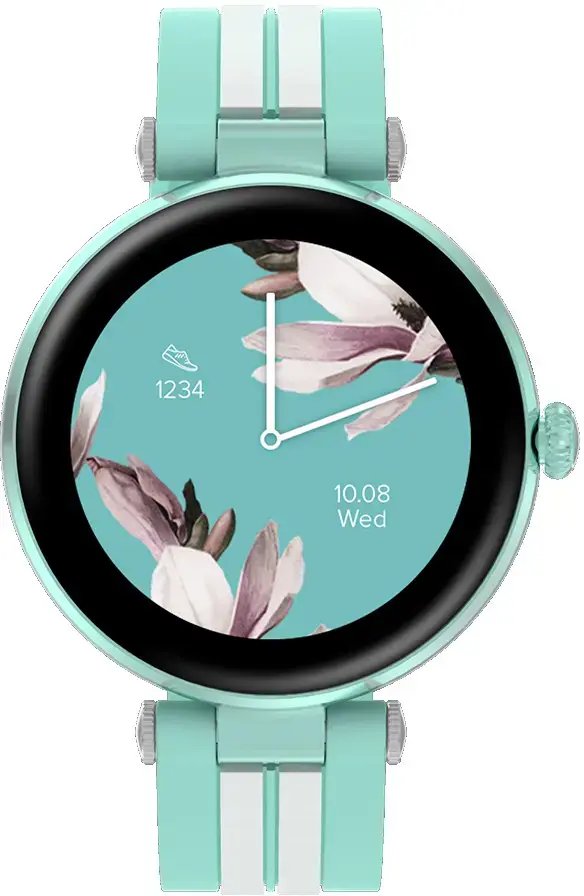 CANYON Semifreddo SW-61, Rtl8762dt, 1.19'' Amoled 390x390px, oncell TP, 192KB RAM, 3.7V 190mAh baterija, žalias aliuminio lydinio korpuso vidurinis rėmelis+plastikinis apatinis korpusas+žalias ir baltas silikoninis dirželis+sidabrinė dirželio sagtis. Dirželis: 261*18 mm 37,8 g